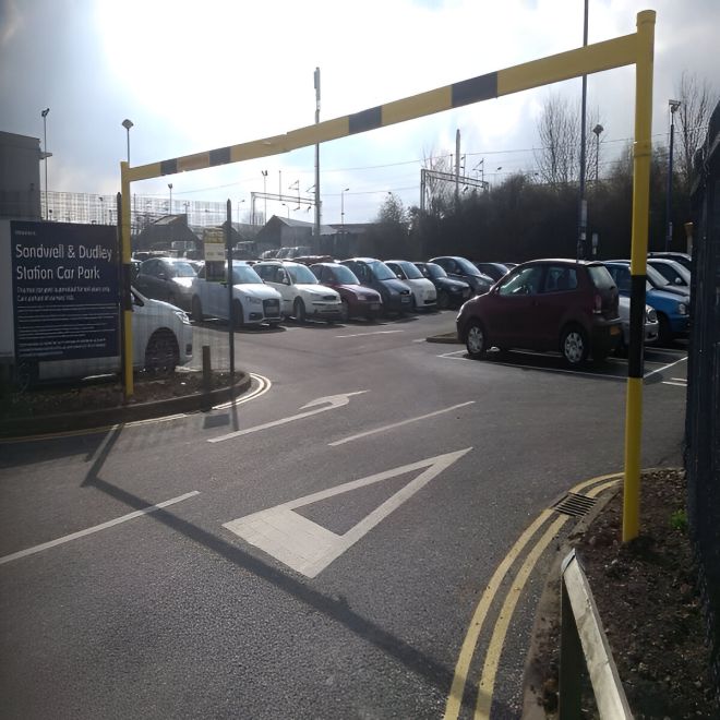 height restriction barrier in situ