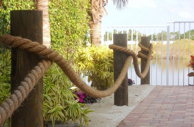 wooden bollards with lights