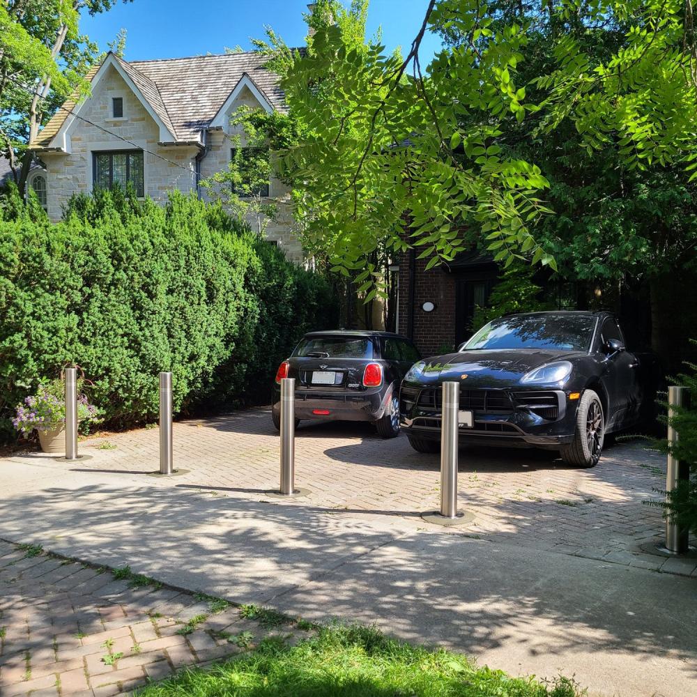 bollards outside a private house