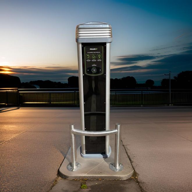 EV chargig point at night