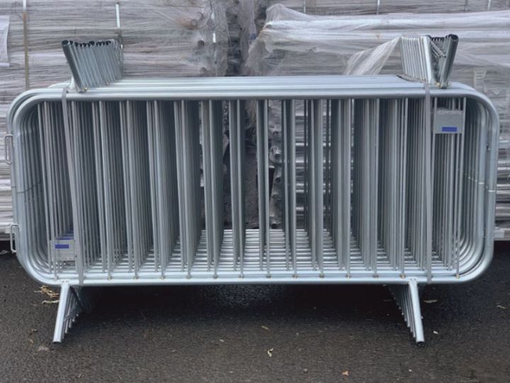 metal barriers, stacked.