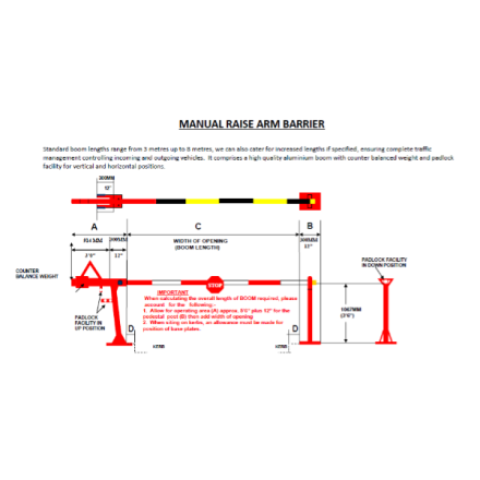 Manual Raise Arm Barrier