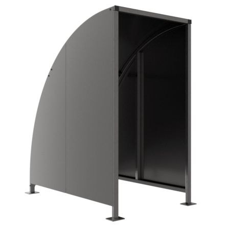 single black coated cycle shelter