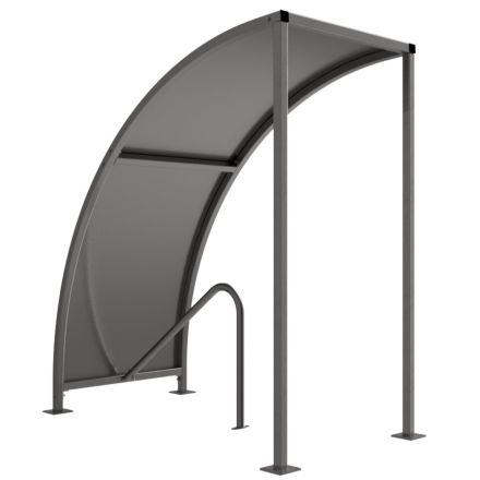 single black coated bike shelter