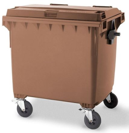 Brown Wheelie Bin - 1100 Litre