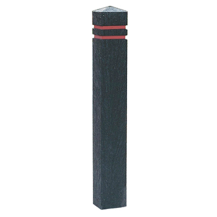 Recycled Plastic Square Bollard with Chamfer Top Banded