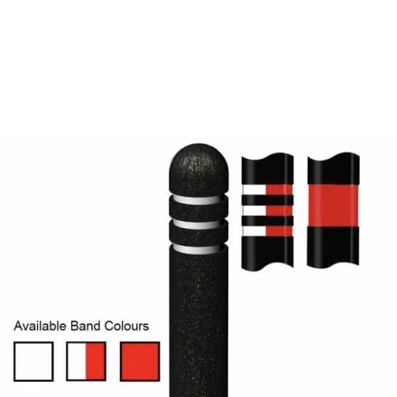 Recycled Plastic Black Dome Top Bollards