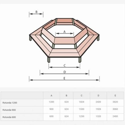 Octagon Timber Bench