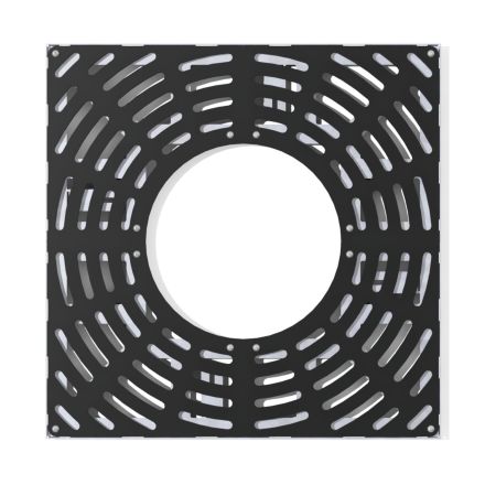 birds eye view of black coated tree grille