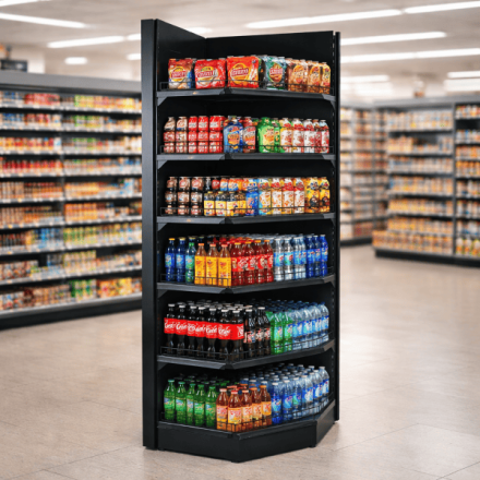 Corner Shelving Bay 1.8m High with Base Shelf