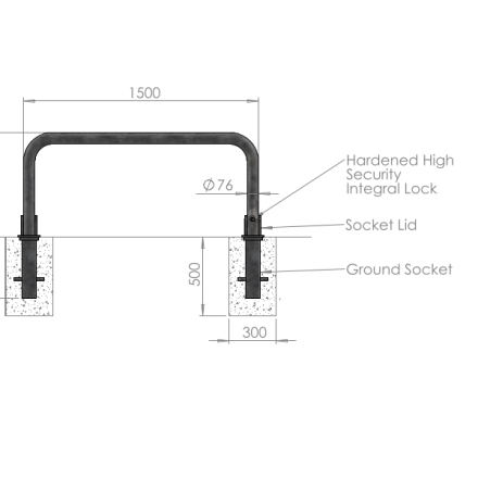 Removable Hoop Barrier Galvanised