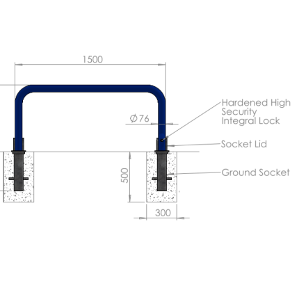 Removable Hoop Barrier Powder Coated