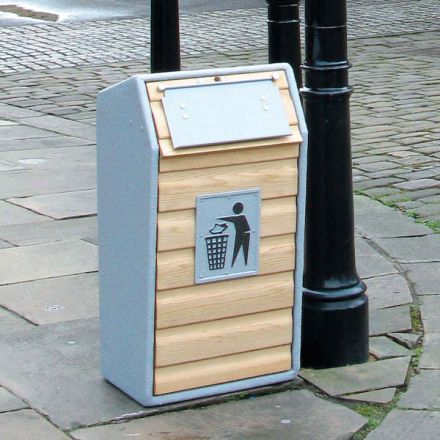 Timber Front Litter Bin