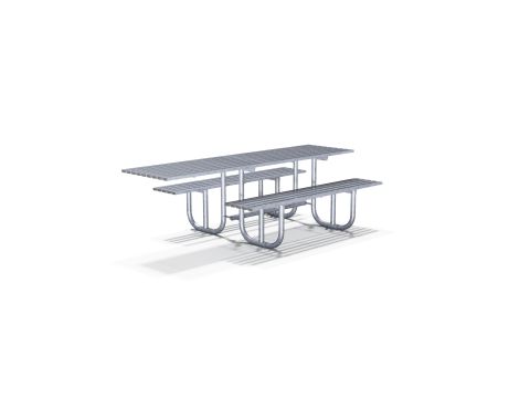 side view of galvanised table