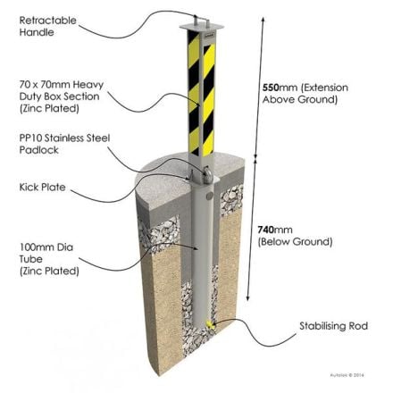 Autolok Heavy Duty Telescopic Post