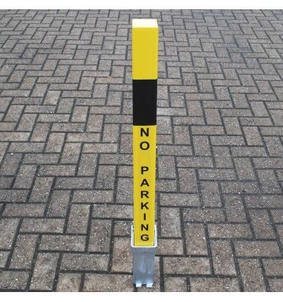 Heavy Duty YellowRemovable Parking & Security Post & No Parking Logo