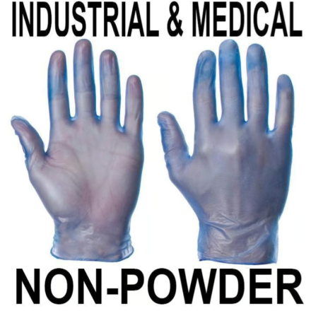 Supertouch Industrial & Medical Powderfree Blue Vinyl Gloves - Box of 50 Pairs 