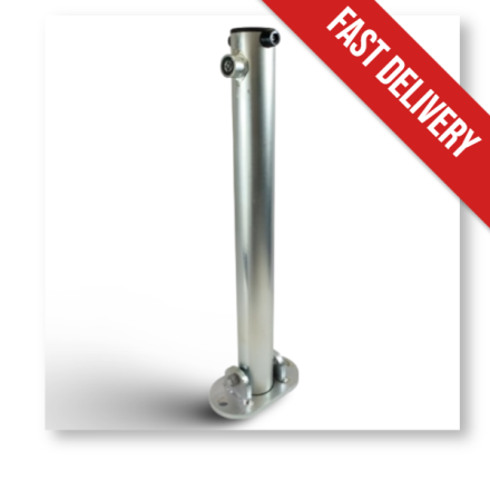 A fold down lockable galvanised post.