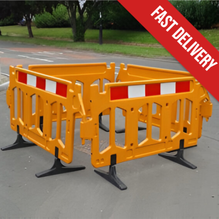 4 x Chapter 8 plastic barriers on the road