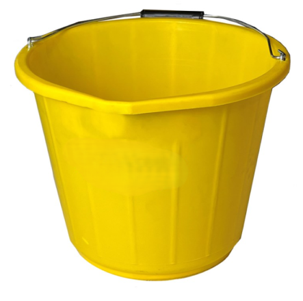  Plastic Builders Bucket Yellow 14L