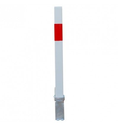 Heavy Duty White & Red Removable Parking & Security Post