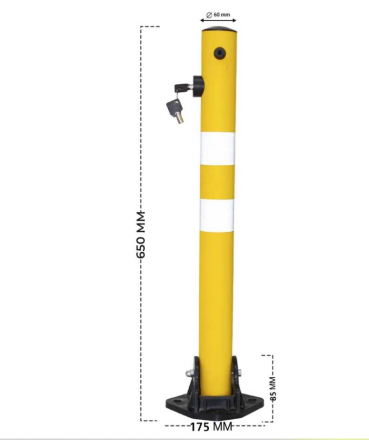 Yellow Reflective Manual Parking Locking Post