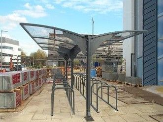 Dale Cantilever Double Row 40 Cycle Shelter 