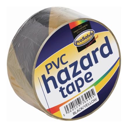 PVC Self Adhesive Hazard Warning Tape 50mm x 33m - Black/Yellow