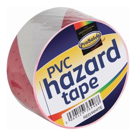 PVC Self Adhesive Hazard Warning Tape 50mm x 33m - Red/White