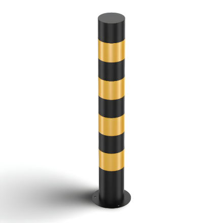 Black Yellow Service Yard Bollards