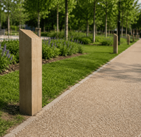 Oak Bollard - Back Weathered Top