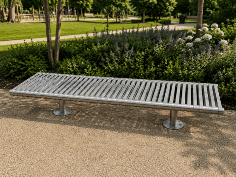 Straight Stainless Steel Bench
