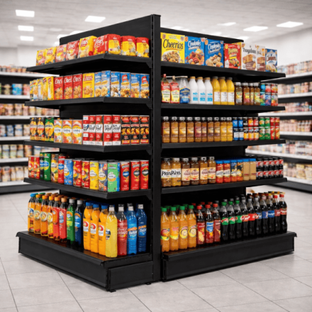 Shelving End Promo Bay 1.4m High with Base Shelf