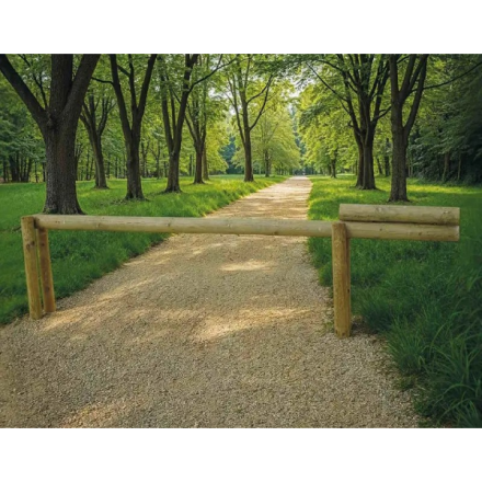 Timber Barrier in the woods