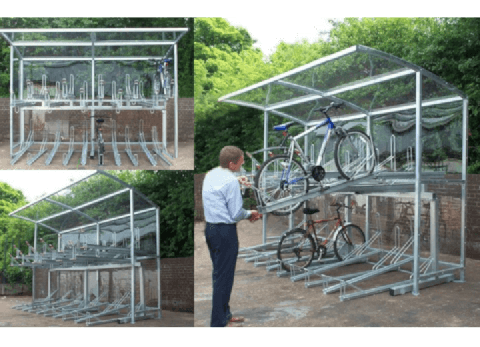 two tier cycle shelter