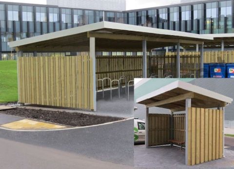 Wooden Cycle Shelter 