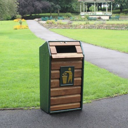 Timber Front Litter Bin